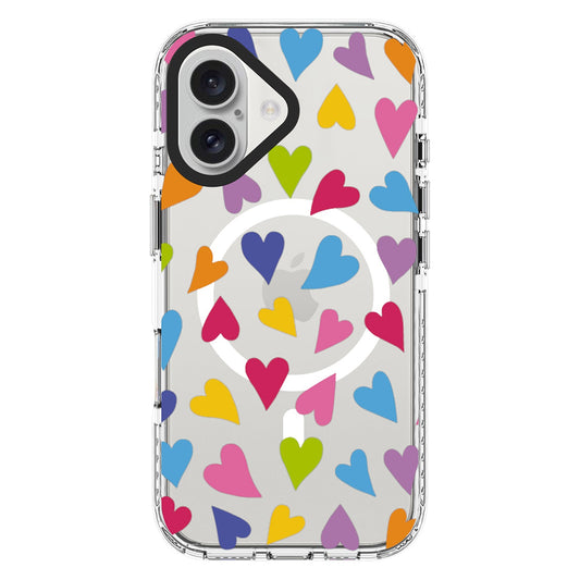 Coque MagSafe Blu Element Chromatic Print Bright Hearts pour iPhone 16