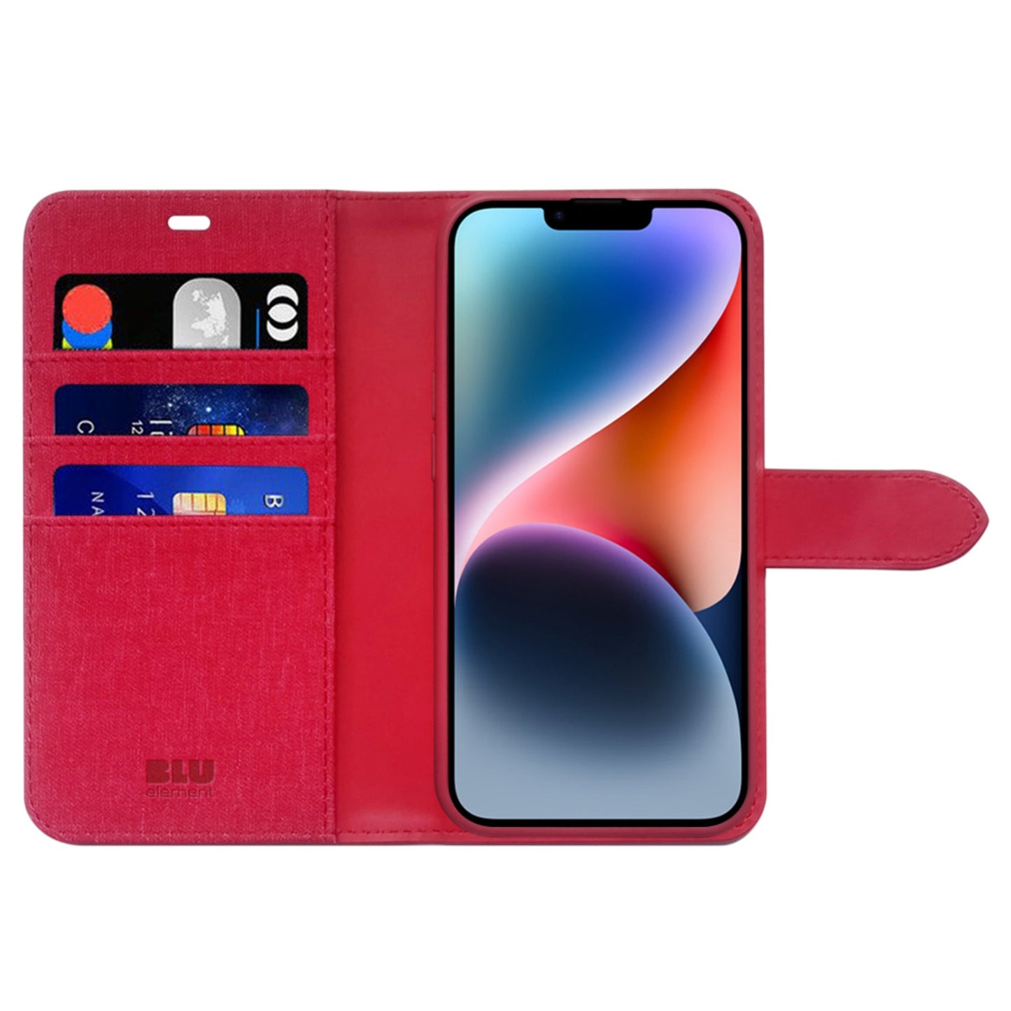 Étui Folio 2 en 1 Blu Element Rouge Foncé pour iPhone 15/14/13