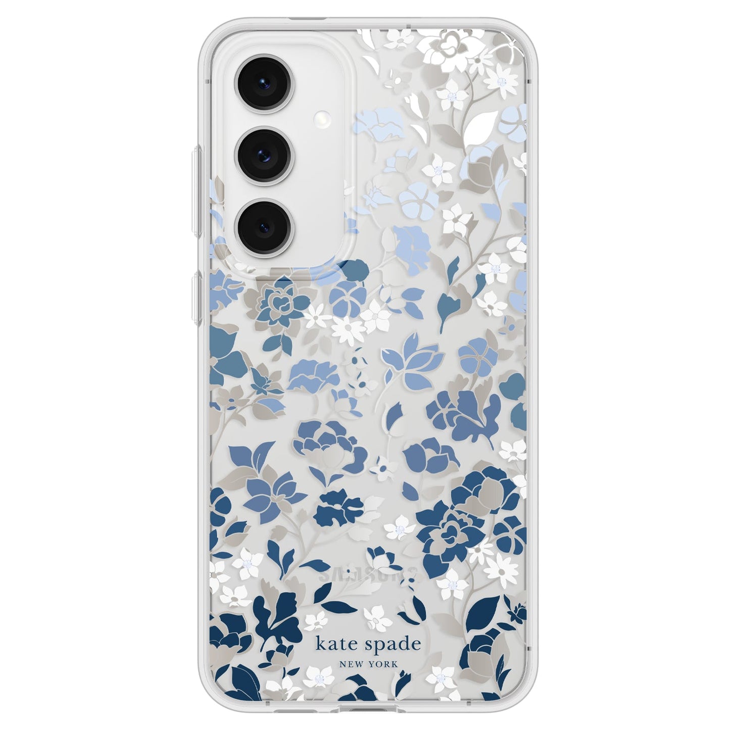 Kate Spade Protective Hardshell Case Flowerbed Blue with Gems for Samsung Galaxy S24 FE