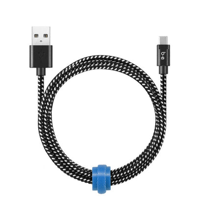 Braided Charge/Sync USB-C Cable 4ft Zebra