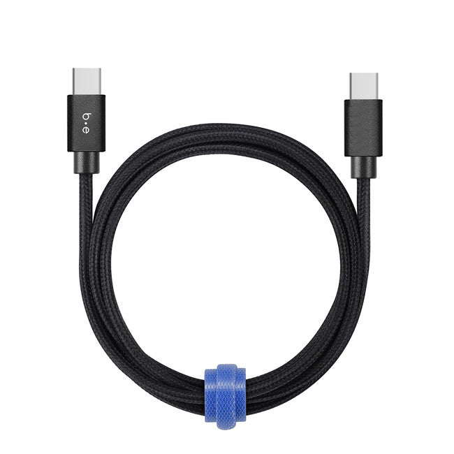 Câble tressé de charge/synchronisation USB-C vers USB-C 10 pieds noir