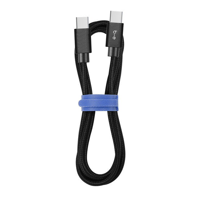 Câble tressé de charge/synchronisation USB-C vers USB-C 10 pieds noir
