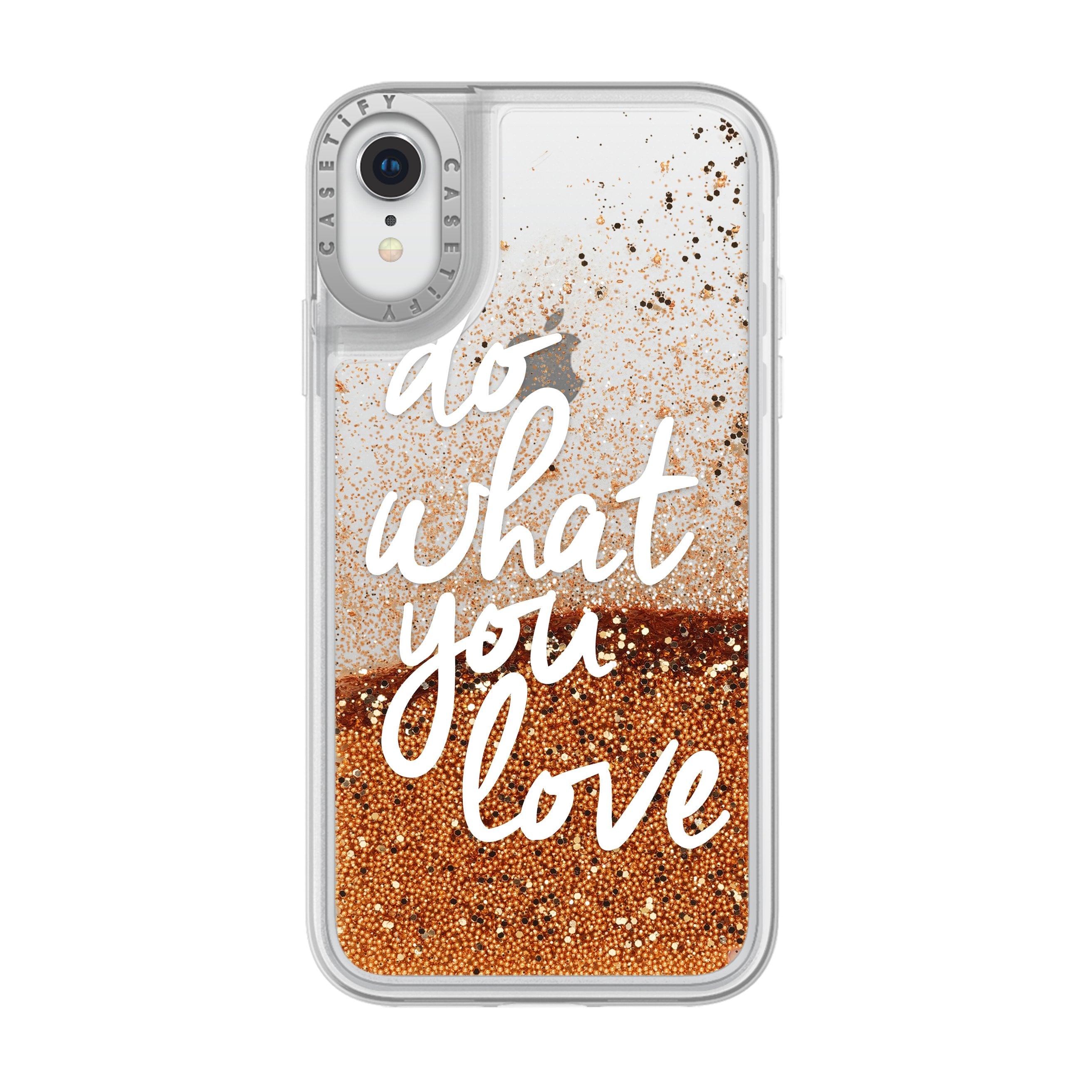 Casetify - Glitter Case Do What You Love (Gold) for iPhone XR