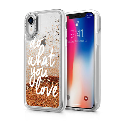 Casetify - Glitter Case Do What You Love (Gold) for iPhone XR - GekkoTech