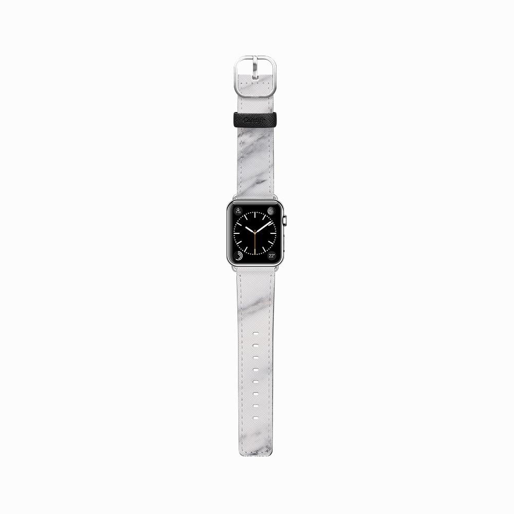Casetify - Saffiano Leather Band White Marble for Apple Watch 38mm - GekkoTech