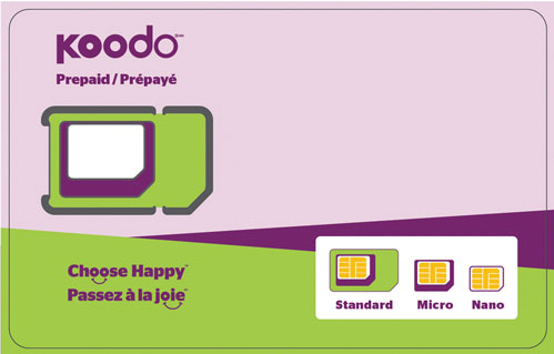 Koodo Prépayé Standard / Micro / Nano SIM